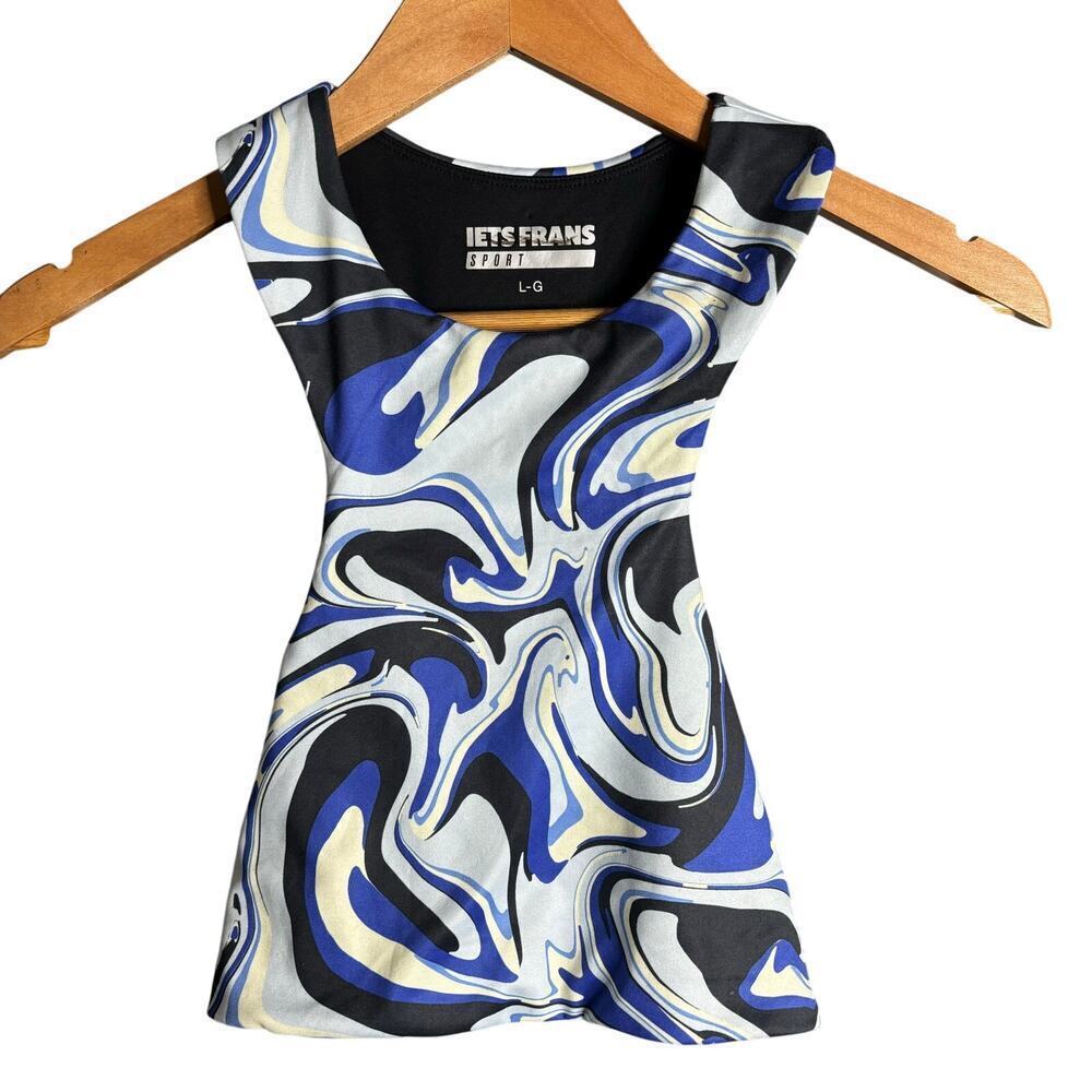 Urban Outfitters iets frans Sport Megan Medium Support Bra Blue Size L NWT